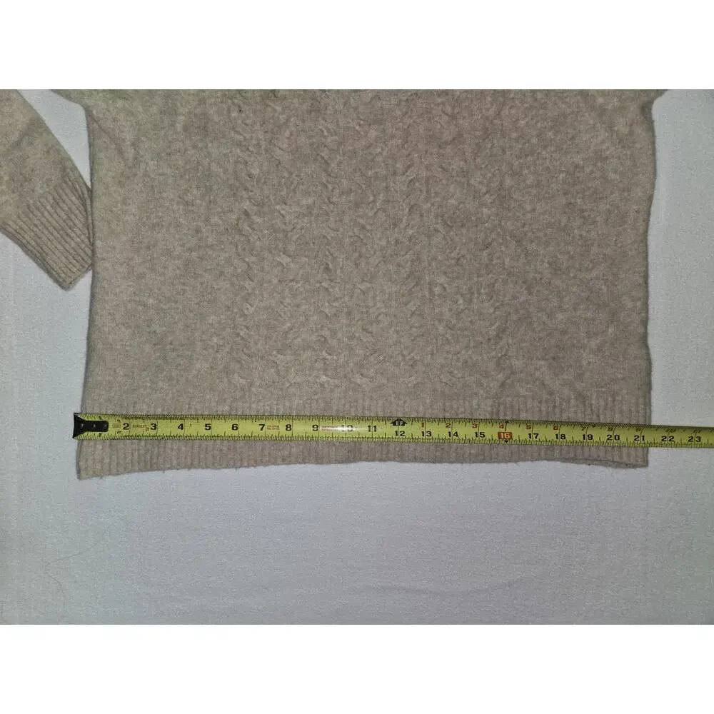 J.Crew quarter-zip Extra Soft beige, cable-knit Sweater Best Fits Size Sm/m